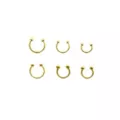 Multi-Pack Gold-Toned Ball and Spike Horseshoe Nose Hoop 6 Pack - 18G at Spencer's