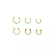 Multi-Pack Gold-Toned Ball and Spike Horseshoe Nose Hoop 6 Pack - 18G at Spencer's