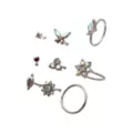 Multi-Pack AB Mixed Crystal Butterfly and Nose Ring Set 9 Pack - 20 Gauge at Spencer's