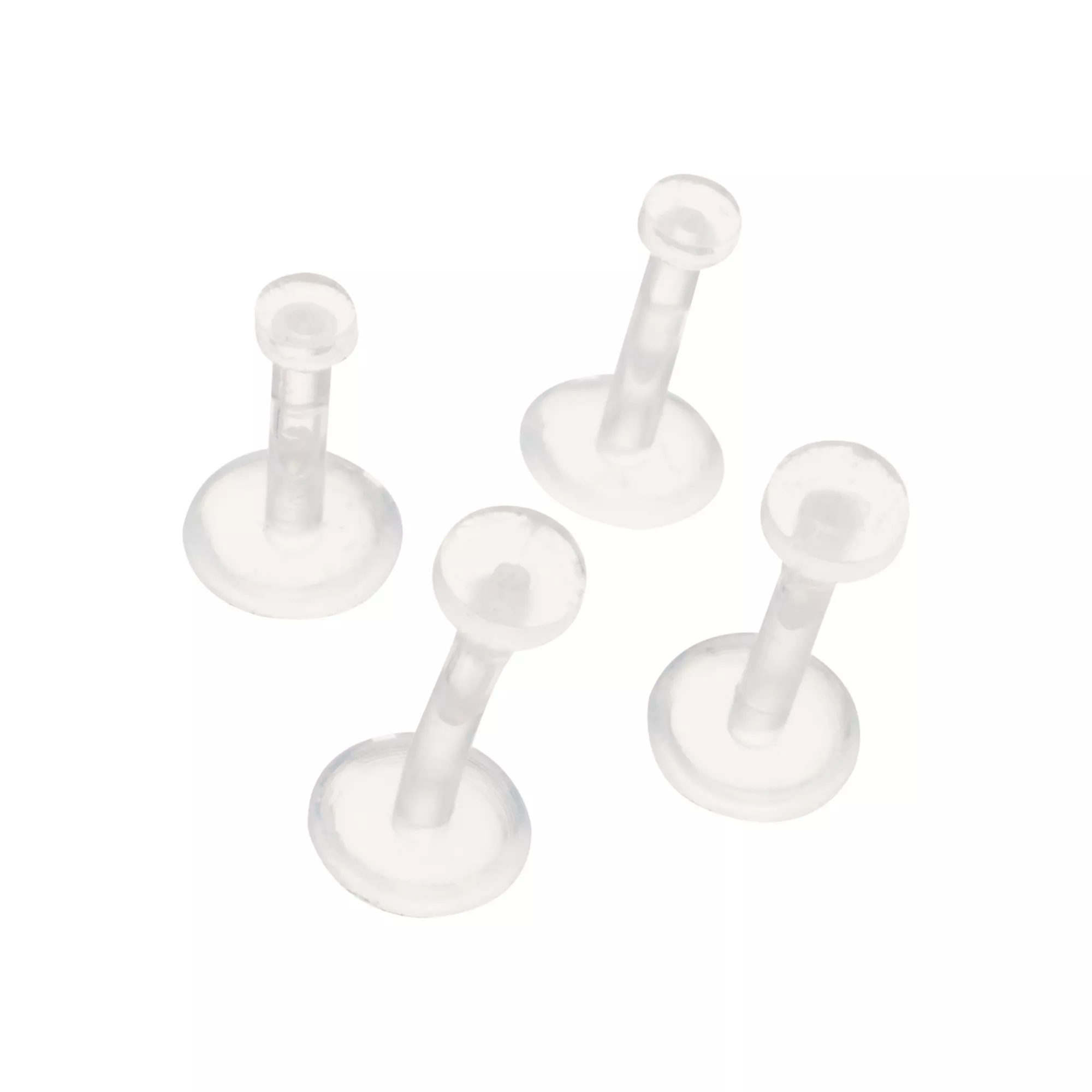 Multi-Pack Bioflex Clear Flat Push-In Labret 4 Pack - 16 Gauge