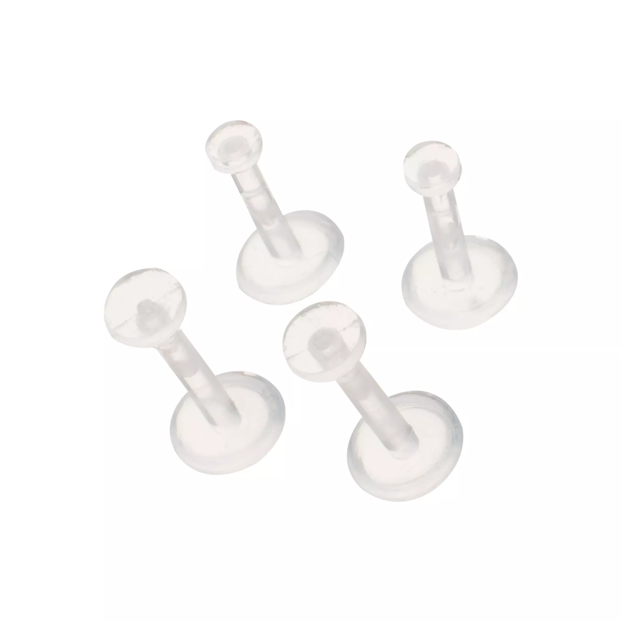 Multi-Pack Bioflex Clear Flat Push-In Labret 4 Pack - 16 Gauge