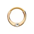 Round CZ Gold-Tone Titanium Hinged Hoop Septum Ring - 16 Gauge at Spencer's