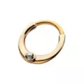 Round CZ Gold-Tone Titanium Hinged Hoop Septum Ring - 16 Gauge at Spencer's