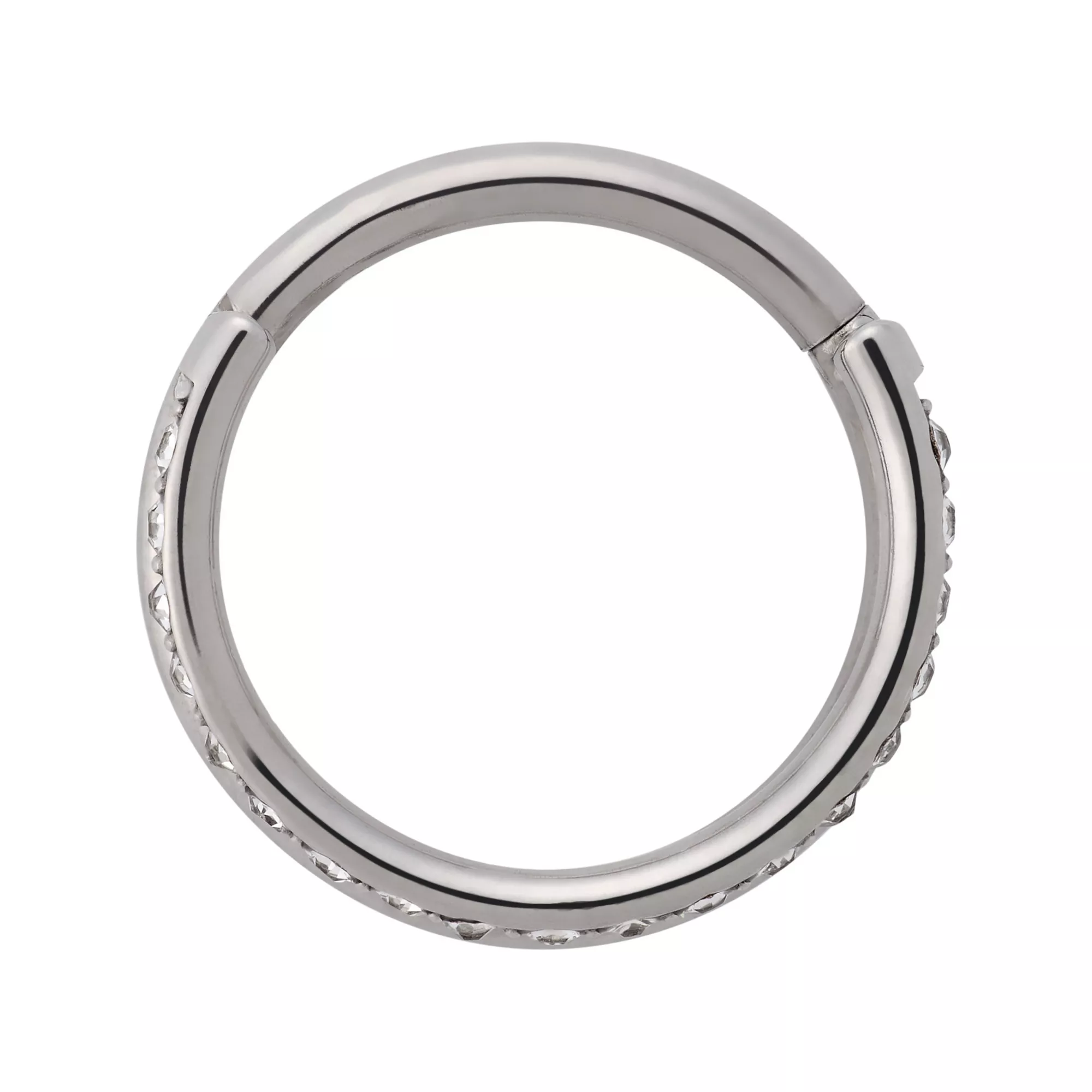 ASTM F-136 Titanium CZ Double Hoop Hinged Septum Ring - 16 Gauge at Spencer's