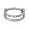 ASTM F-136 Titanium CZ Double Hoop Hinged Septum Ring - 16 Gauge at Spencer's