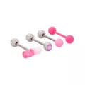Multi-Pack Titanium Pink Pill and Bitch Barbells 4 Pack - 14 Gauge at Spencer's
