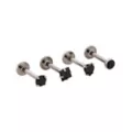Multi-Pack ASTM F-136 Titanium Heart Square Round Black CZ Labret Lip Rings 4 Pack - 16 Gauge at Spencer's