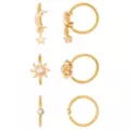 Multi-Pack CZ Titanium Gold-Toned Celestial Nose Hoop Rings 6 Pack - 20 Gauge at Spencer's