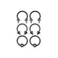 Multi-Pack CZ Black Cross Titanium Horseshoe Rings and Captive Rings 3 Pair - 16 Gauge at Spencer's