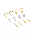 Multi-Pack CZ Heart and Star Titanium Mixed Nose Rings 12 Pack - 20 Gauge at Spencer's