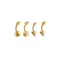 Multi-Pack CZ Round Spike Gold-Tone Titanium Belly Rings 4 Pack - 14 Gauge at Spencer's