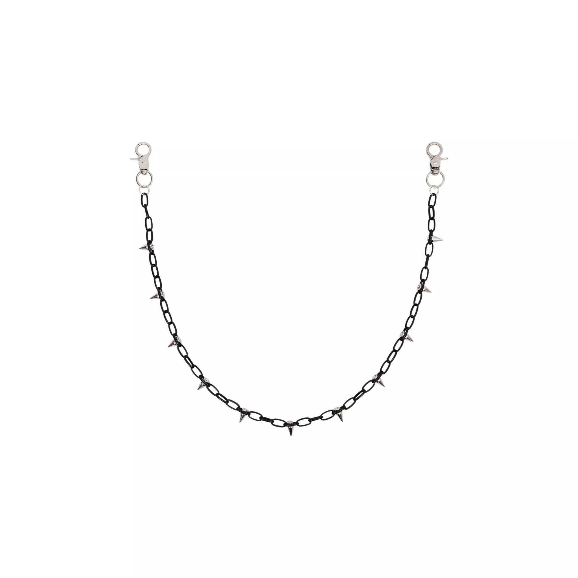Black and Silver-Toned Spike Wallet Chain at Spencer's