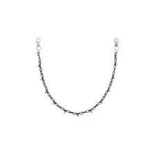 Black and Silver-Toned Spike Wallet Chain at Spencer's