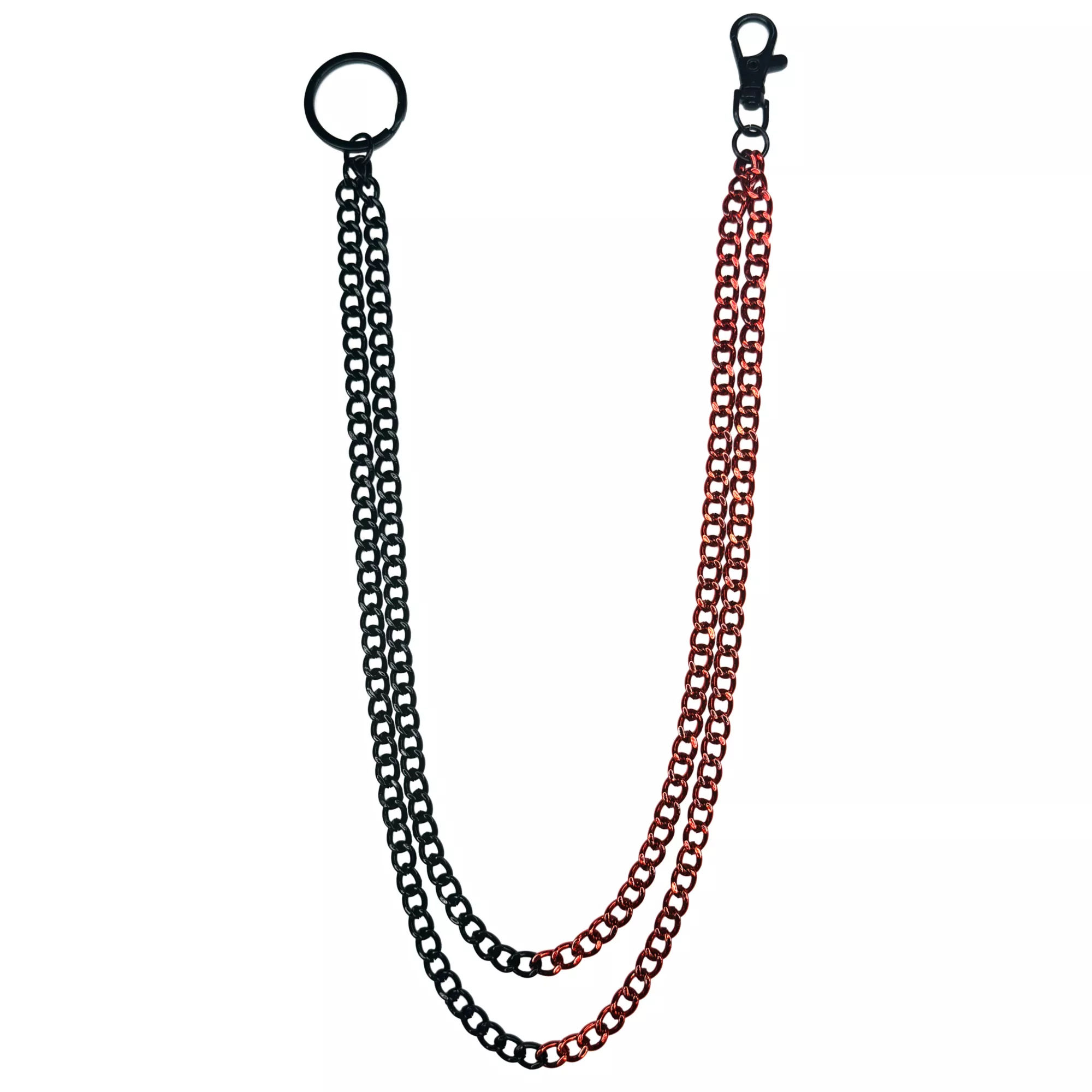 Black and Red-Tone Double-Row Wallet Chain at Spencer's