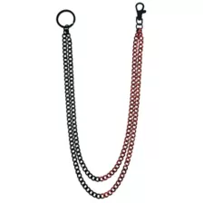 Black and Red-Tone Double-Row Wallet Chain at Spencer's