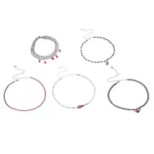 Multi-Pack Assorted Coffin and Tattoo Charm Choker Necklaces -  5 Pack at Spencer's