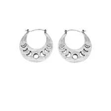 Silver-Toned Moon Phase Cutout Hoop Earrings at Spencer's
