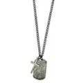 Burnished Silver-Toned Cross and Dog Tag Chain Necklace at Spencer's