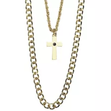 Gold-Toned Black Stone Cross Chain Necklaces - 2 Pack at Spencer's