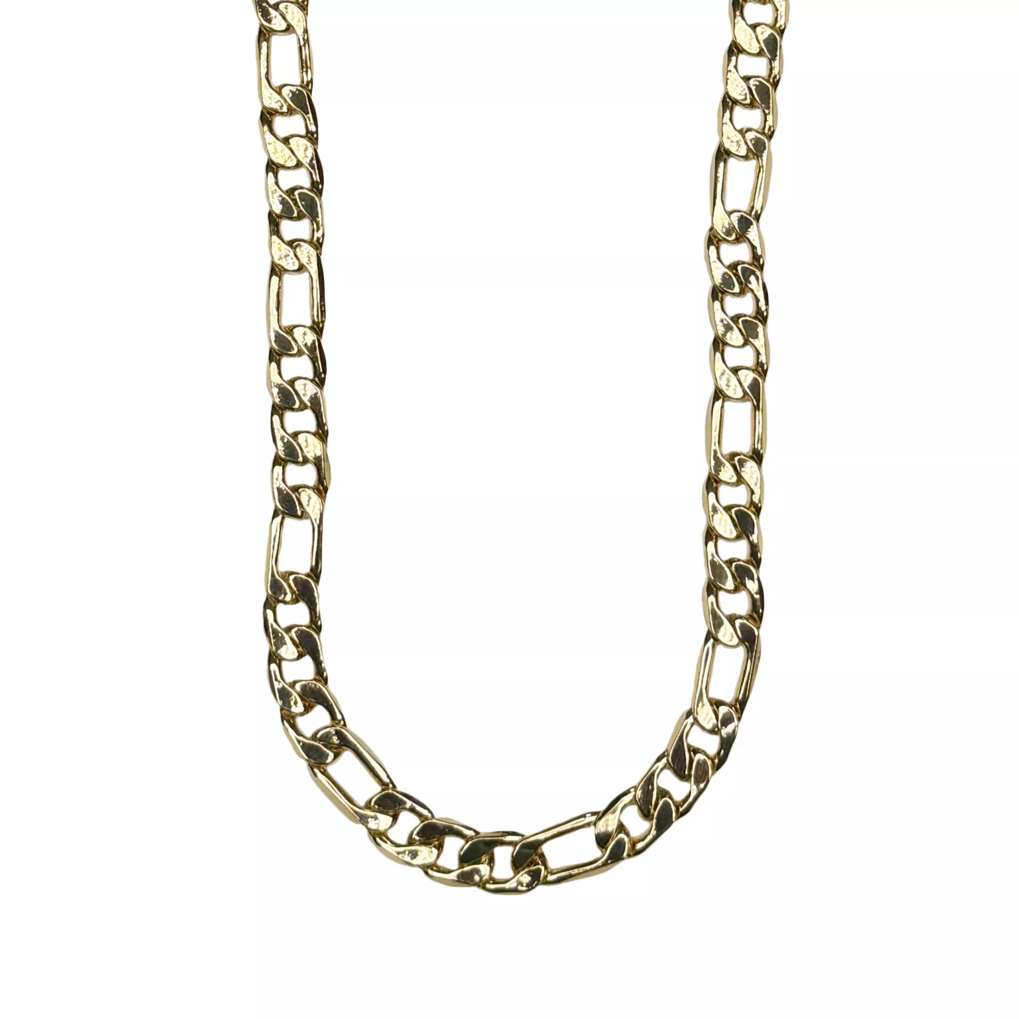 Gold-Tone Thick Figaro Chain Necklace