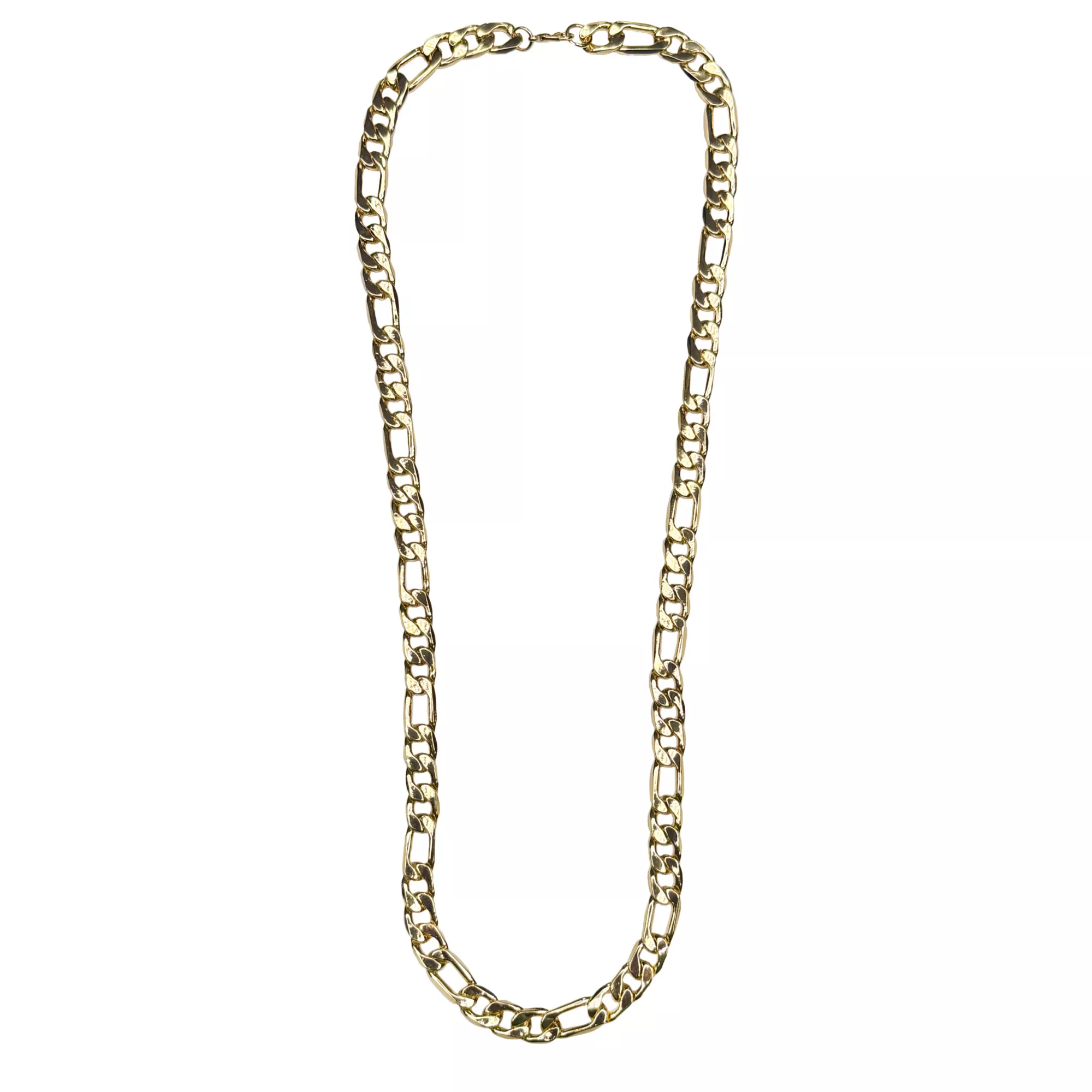 Gold-Tone Thick Figaro Chain Necklace