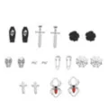 Multi-Pack Spider Web Coffin Skull Silver-Tone Stud Earrings - 9 Pair at Spencer's