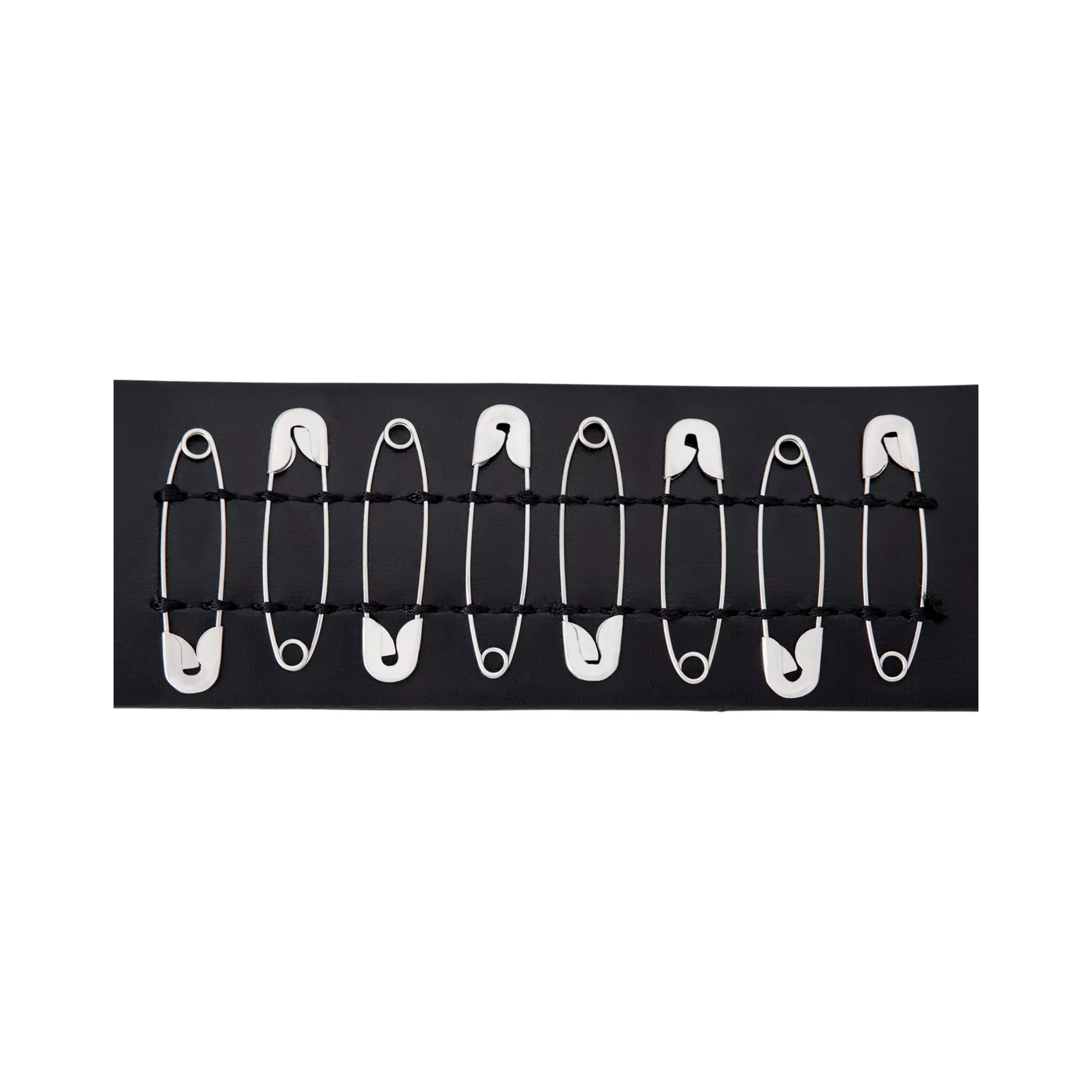 Black Safety Pin Cuff Bracelet