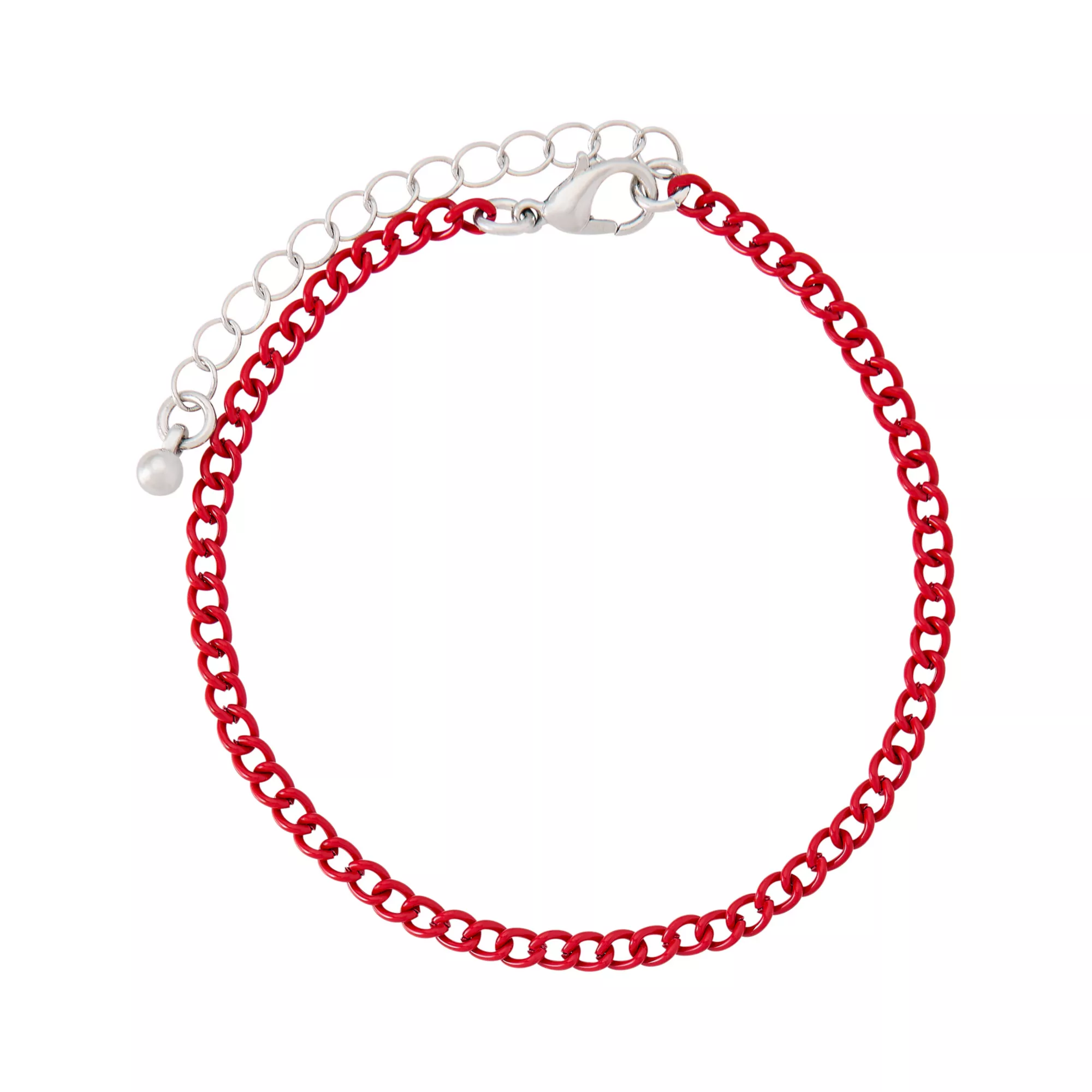 Black and Red Heart Spike Chain Bracelets - 5 Pack