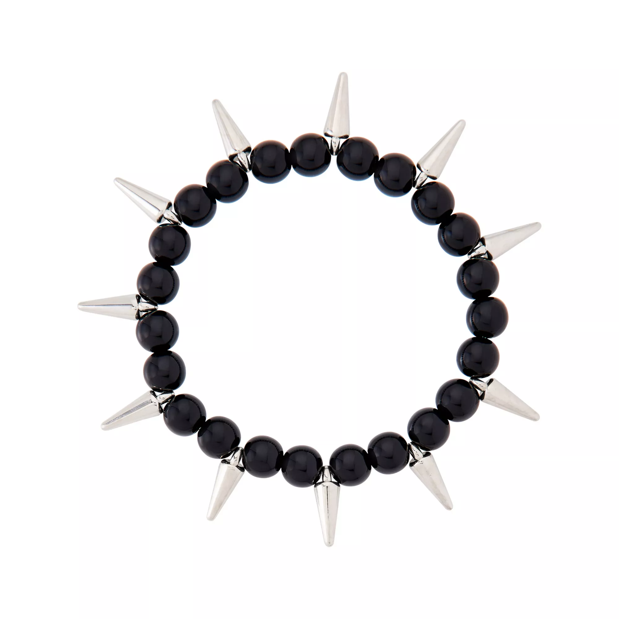 Black and Red Heart Spike Chain Bracelets - 5 Pack