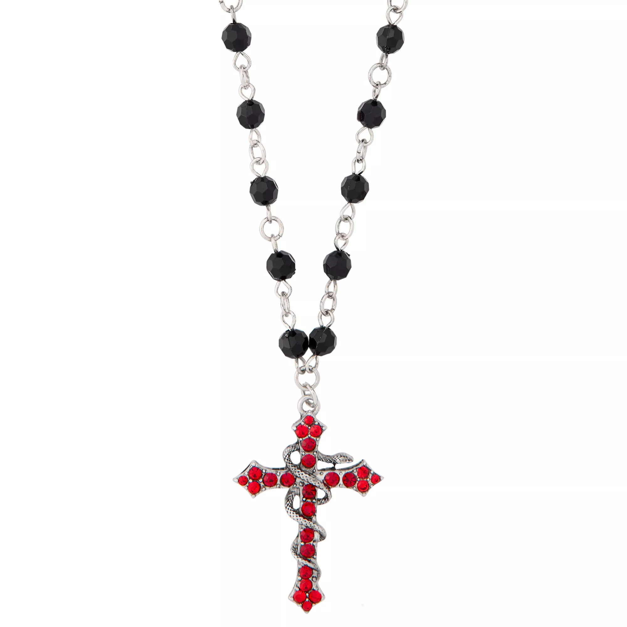 Cross Snake Rosary Necklace