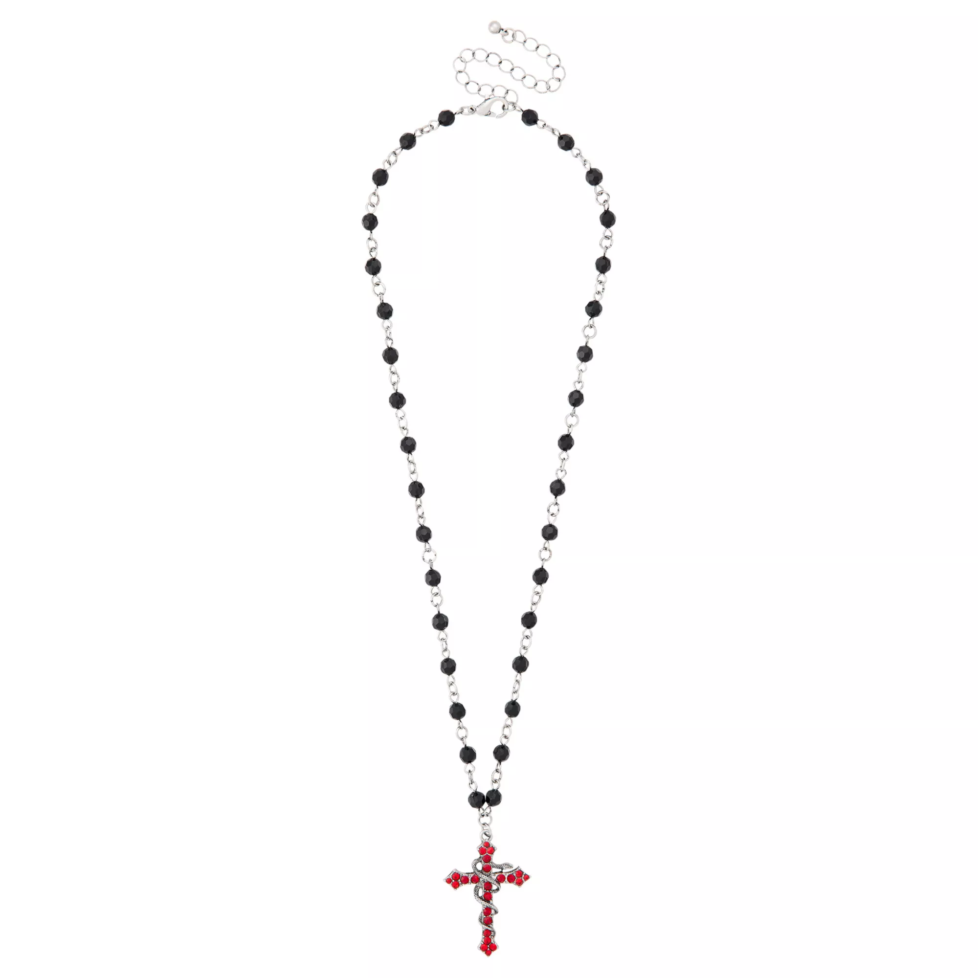 Cross Snake Rosary Necklace