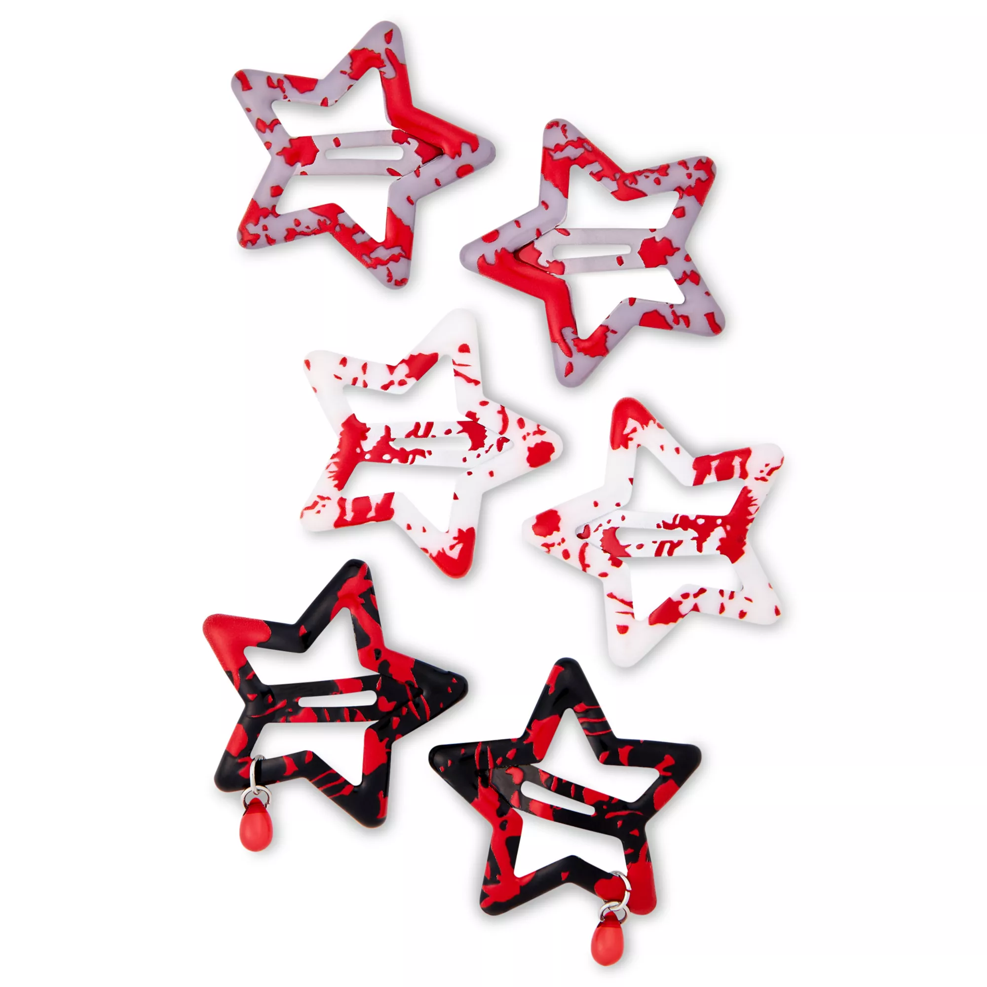 Multi-Pack Bloody Star Hair Clips - 6 Pack