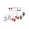 Multi-Pack Spider Web Snake Rose Earrings - 9 Pair at Spencer's