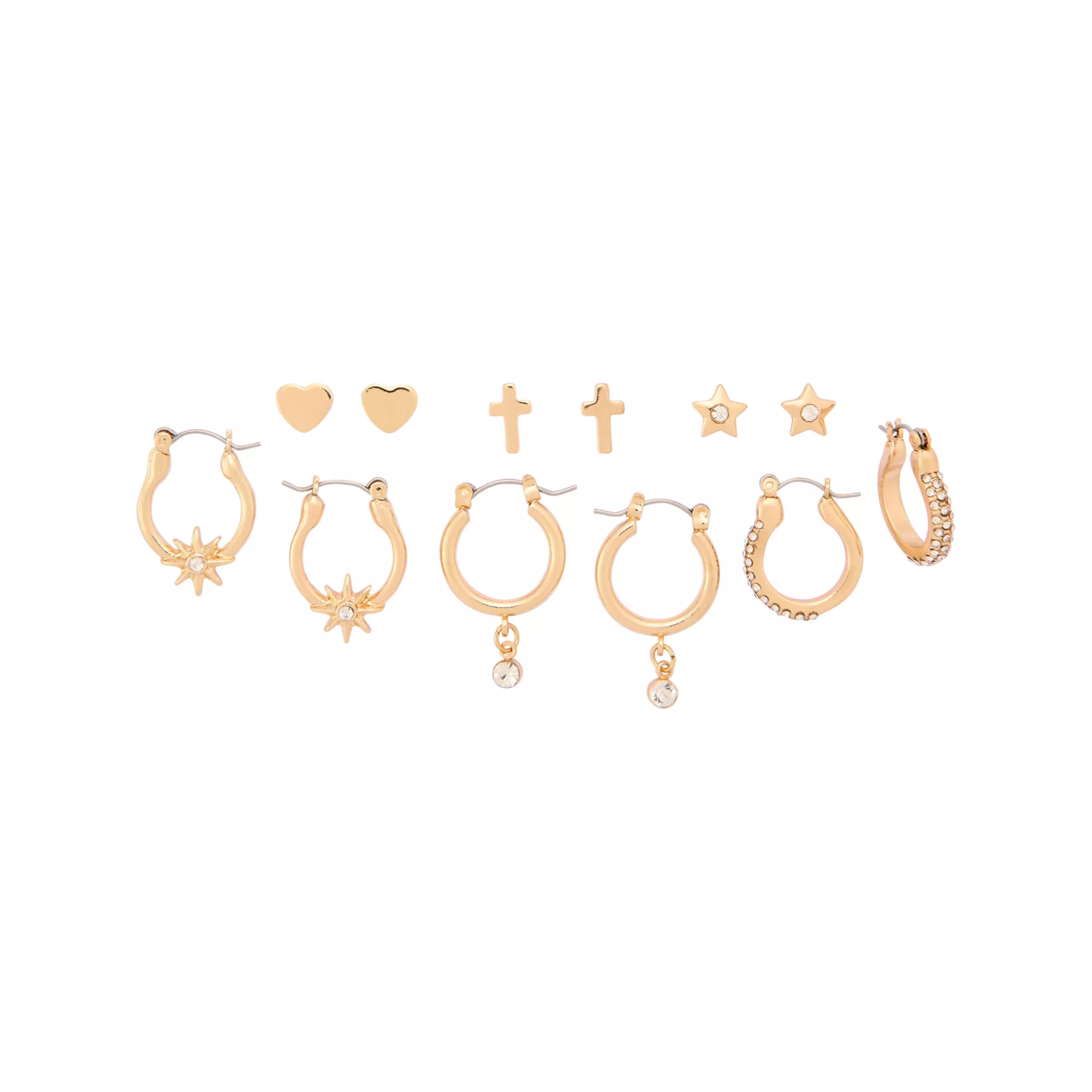 Multi-Pack Star Celestial Gold-Tone Earrings - 6 Pair