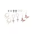 Multi-Pack Cyber Cross Skull Butterfly Earrings - 6 Pair at Spencer's