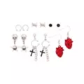 Multi-Pack Star Skull Cross Heart Earrings - 6 Pair at Spencer's