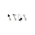 Multi-Pack Black Heart Wings Titanium Labret and Horseshoe Rings 4 Pack - 16 Gauge at Spencer's