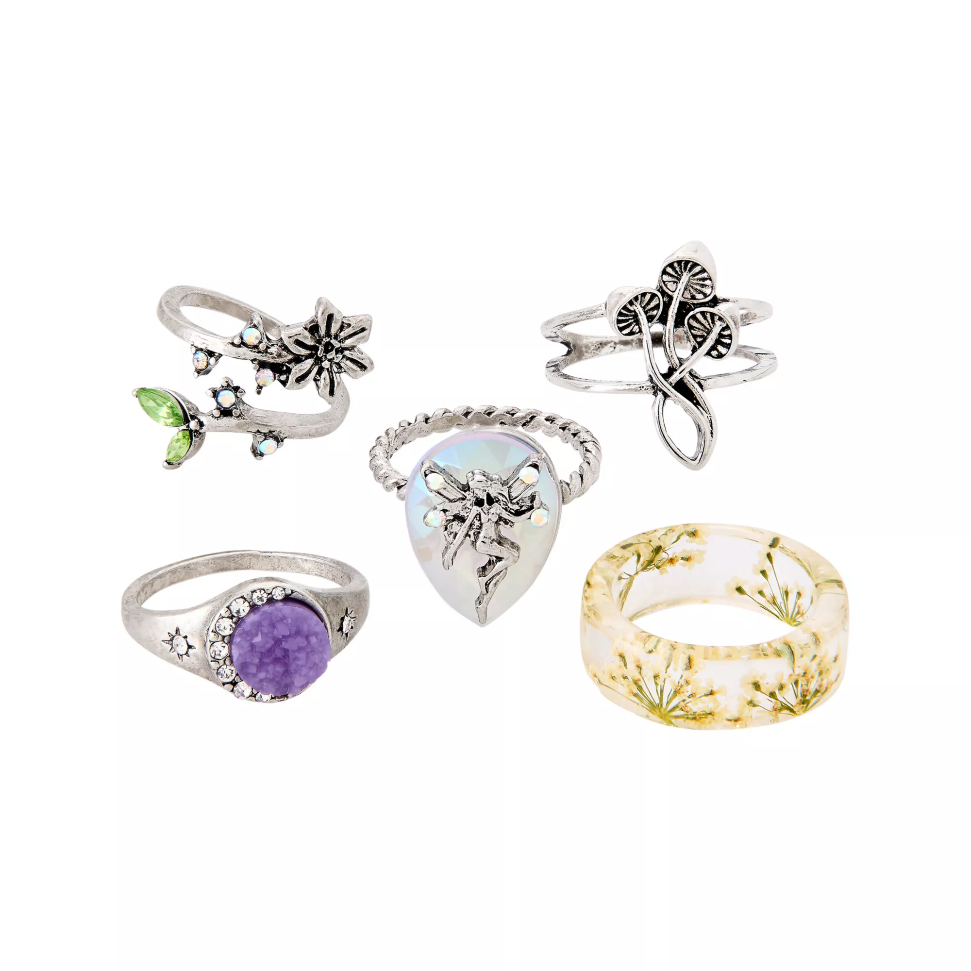 Multi-Pack Mystical Wonderland Rings - 5 Pack at Spencer's