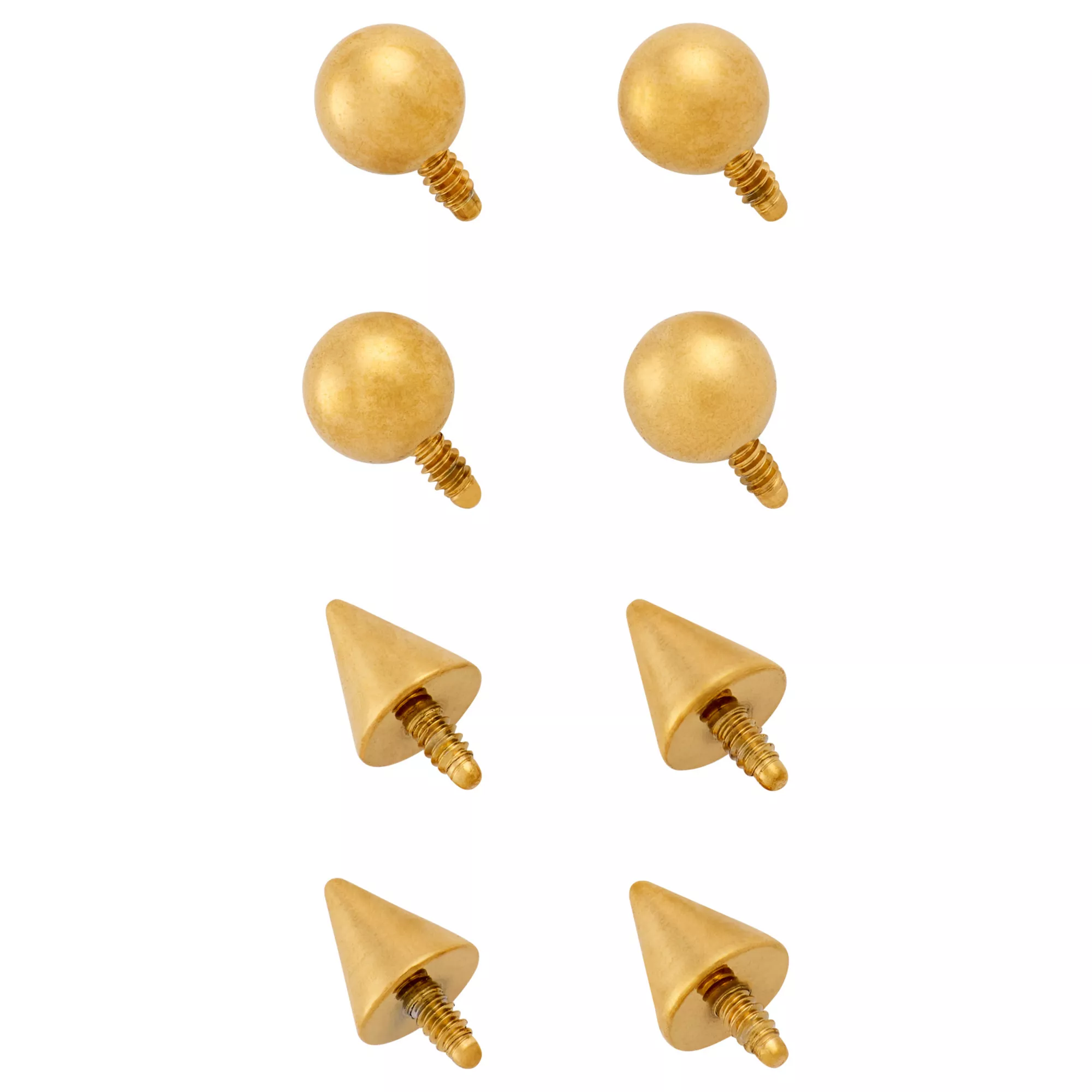 Multi-Pack Gold-Toned Extra Barbell Balls and Spikes 8 Pack - 16 Gauge at Spencer's