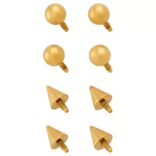 Multi-Pack Gold-Toned Extra Barbell Balls and Spikes 8 Pack - 16 Gauge at Spencer's
