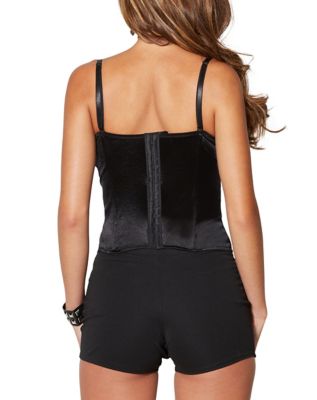 Front Lace-Up Corset - Black
