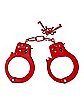 Red Metal Handcuffs - Pleasure Bound