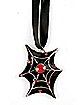Spiderweb Necklace With Red Gem