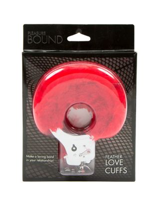 Red Feather Handcuffs - Pleasure Bound