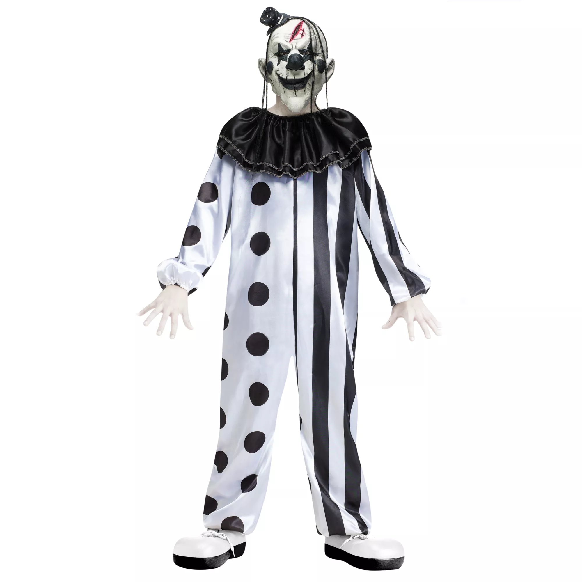 Kids Black and White Killer Clown Costume