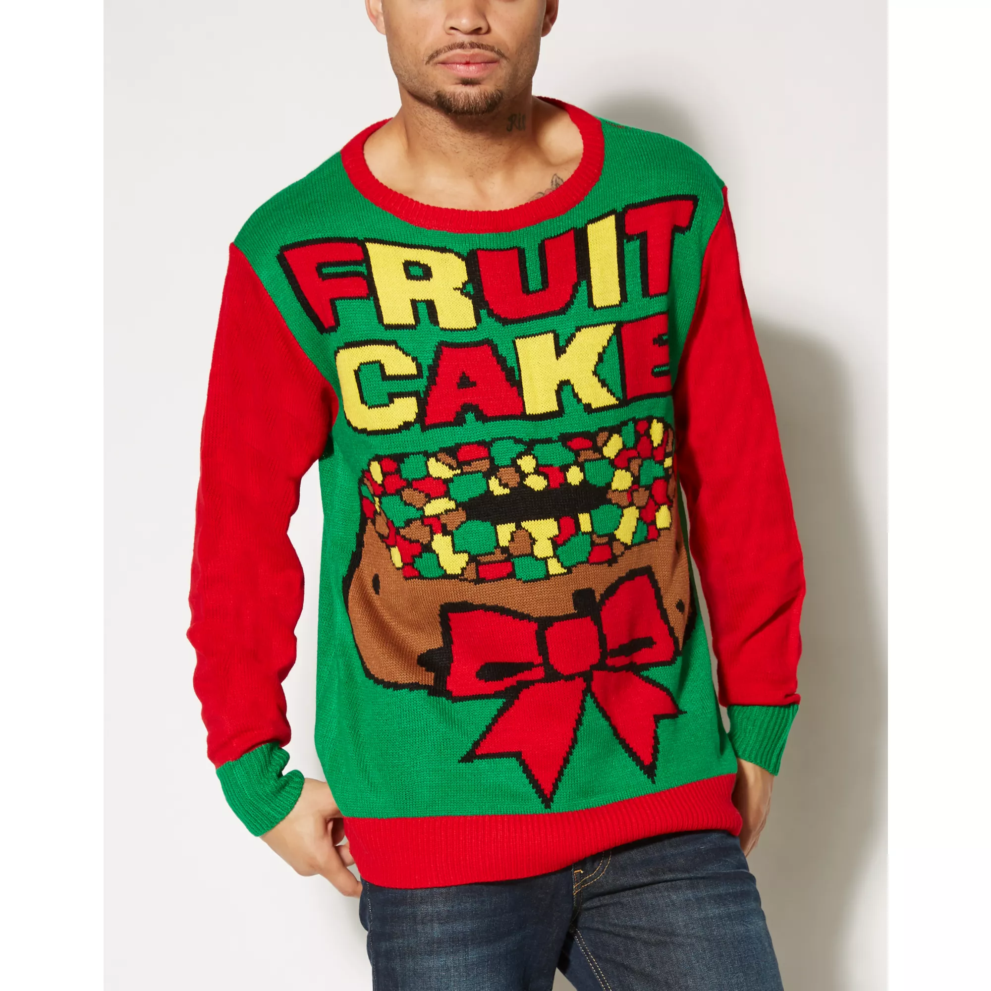 Adult Fruit Cake Ugly Christmas Sweater at Spencer's
