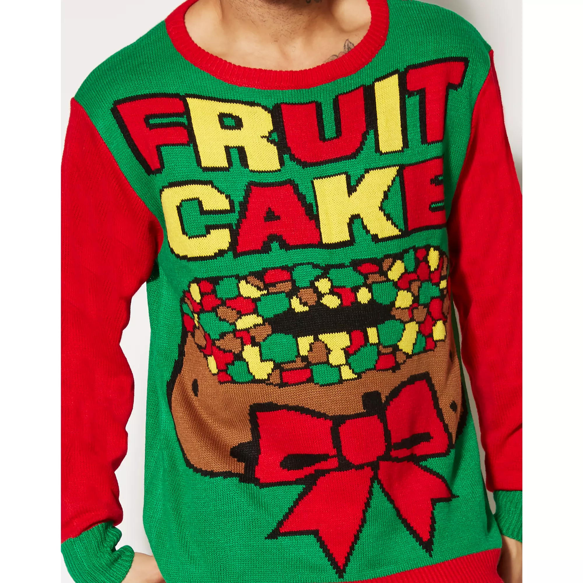 Adult Fruit Cake Ugly Christmas Sweater at Spencer's