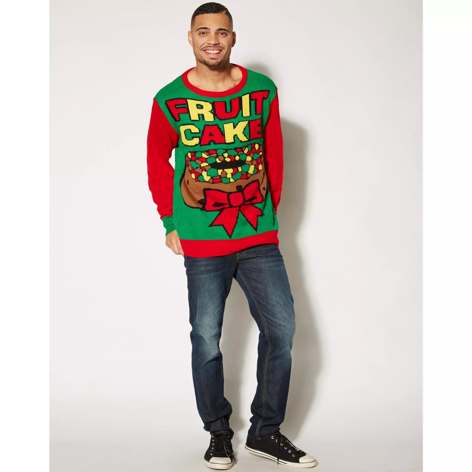 Adult Fruit Cake Ugly Christmas Sweater at Spencer's