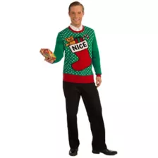 Nice Stocking Adult Sweater at Spirit Halloween