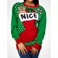 Nice Stocking Adult Sweater at Spirit Halloween